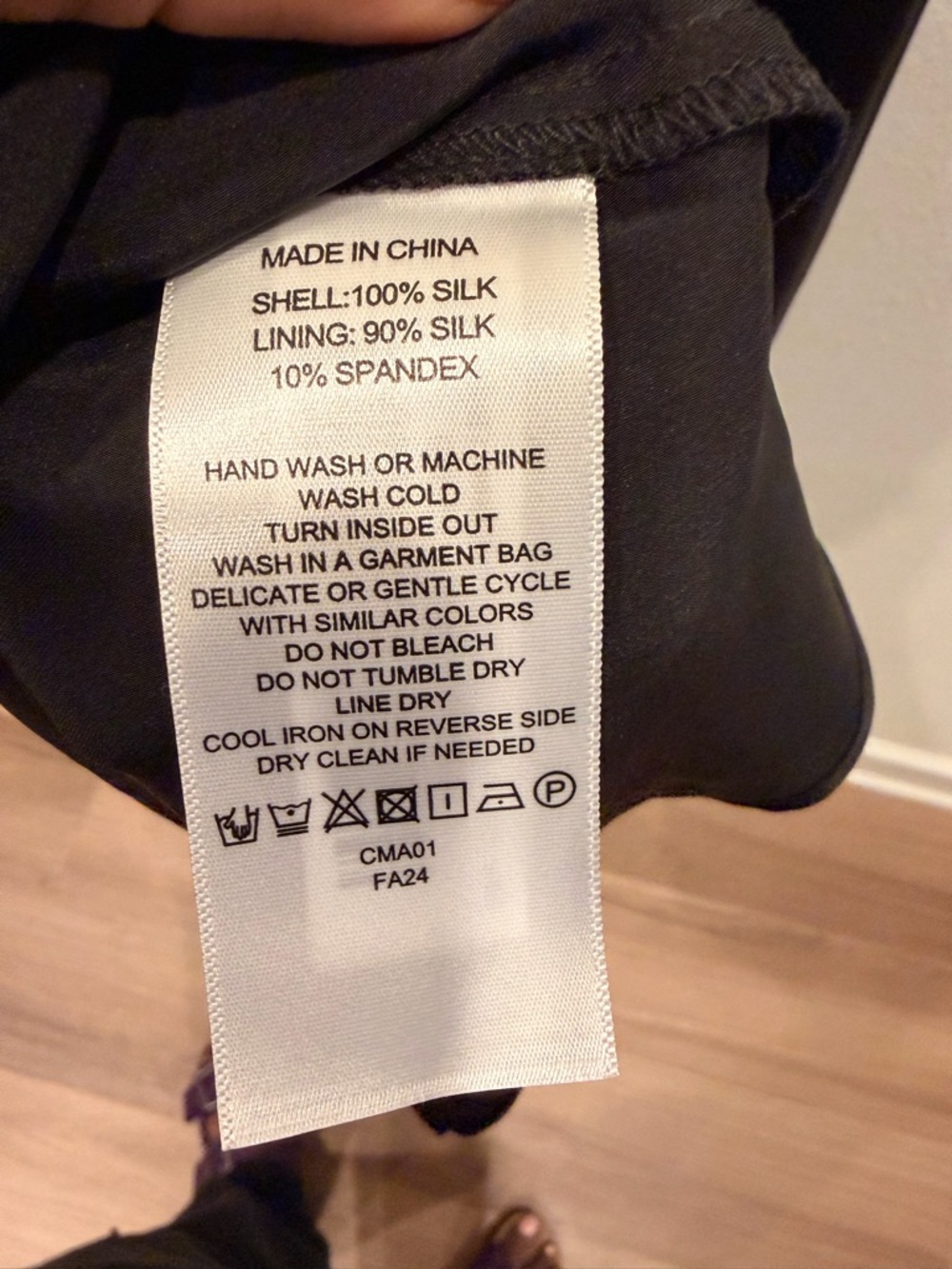 Quince Black Silk Midi Slip Dress with Front Cutout - Picture 7 of 7